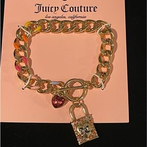 Juicy Couture bling locket pendant charm bracelet NWT
